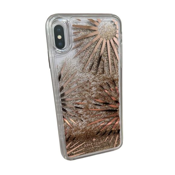 Kate Spade New York Festive Liquid Gold Glitter iPhone XS Max Case (Damaged Box) - Picture 2 of 5